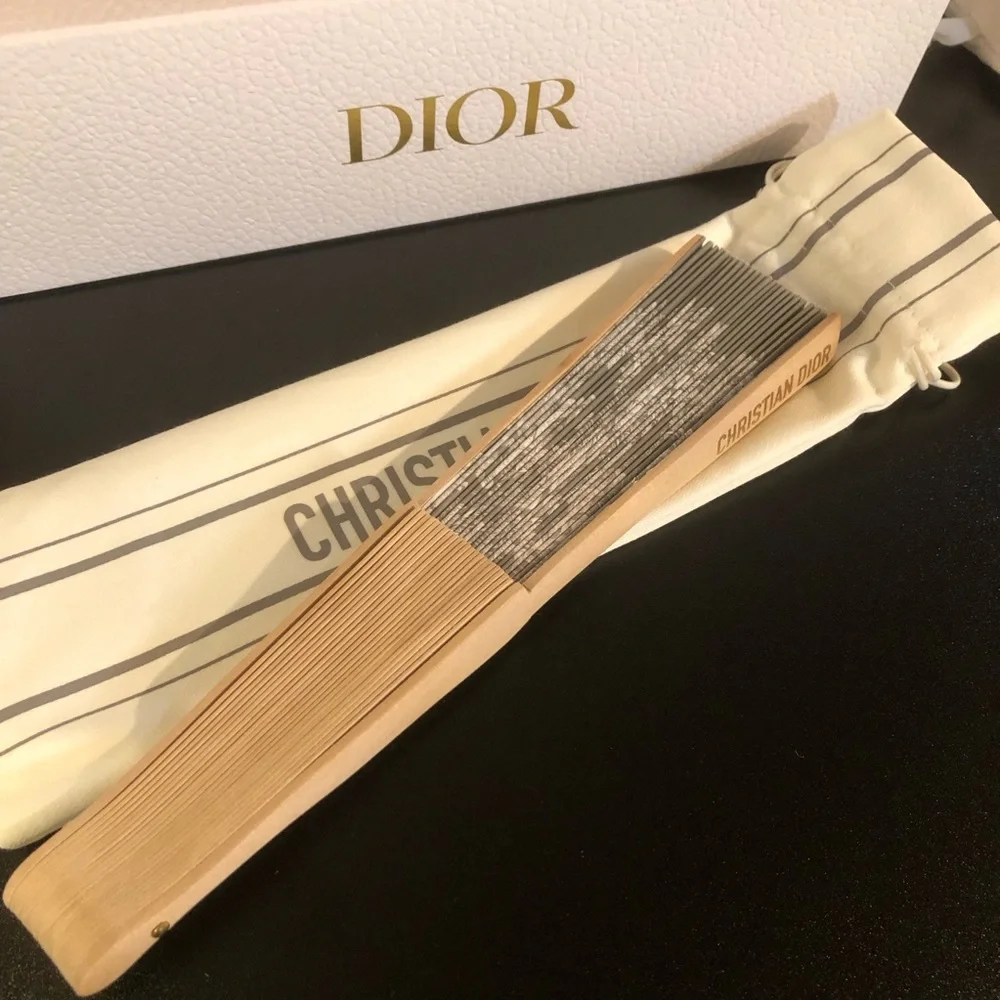 Rare Dior Beauty Limited Edition Set 3 Pouches + Toile de Jouy Folding Fan NEW